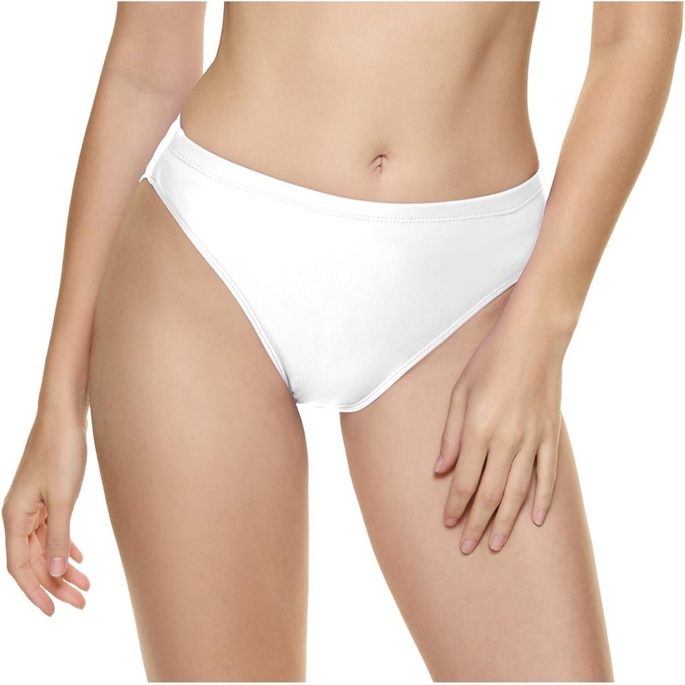 Bellecarrie White Bikini Bottom Swimsuit High Cut Mid Rise Size XS